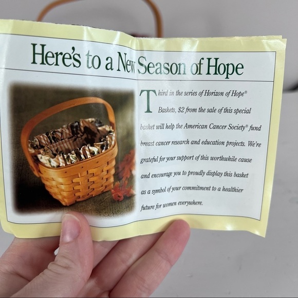 Longaberger 1997 Horizon of Hope Breast Cancer basket with accessories - Picture 2 of 11